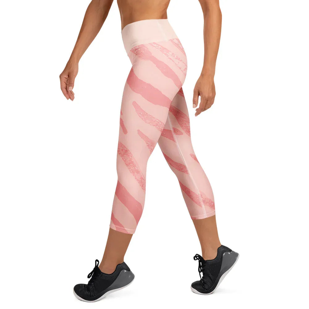 Yoga Capri Leggings Yoga Leggings AwRans Clothing all-over-print-yoga-capri-leggings-white-left-687b5a651d457