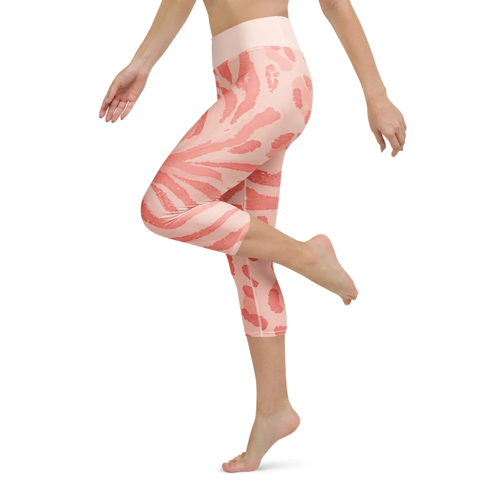 Yoga Capri Leggings Yoga Leggings AwRans Clothing all-over-print-yoga-capri-leggings-white-left-687b5b4841d41