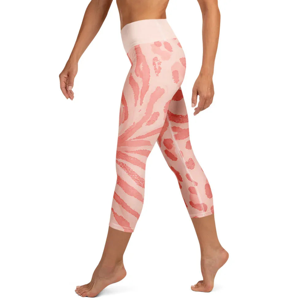 Yoga Capri Leggings Yoga Leggings AwRans Clothing all-over-print-yoga-capri-leggings-white-left-687b5b4841ea1