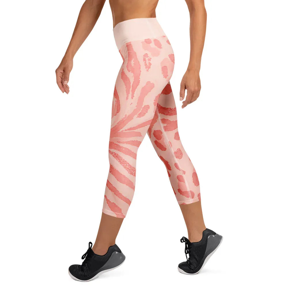 Yoga Capri Leggings Yoga Leggings AwRans Clothing all-over-print-yoga-capri-leggings-white-left-687b5b4841ff8