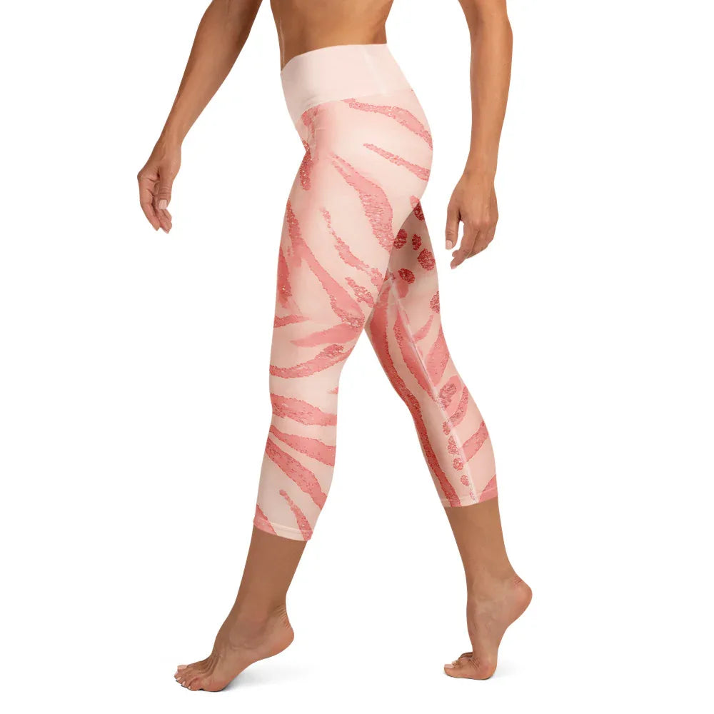 Yoga Capri Leggings Yoga Leggings AwRans Clothing all-over-print-yoga-capri-leggings-white-left-687b5d29d27a3