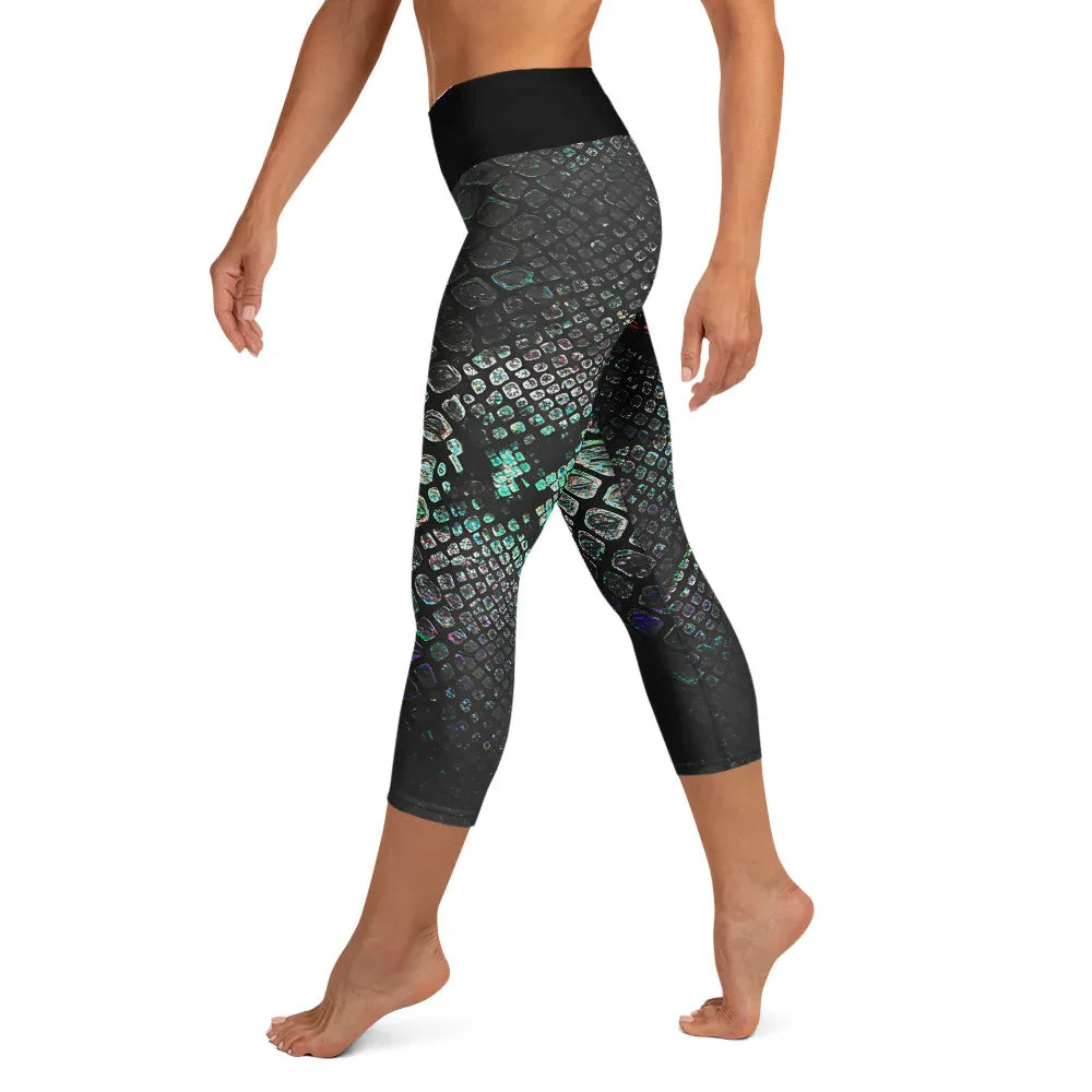 Yoga Capri Leggings Yoga Leggings AwRans Clothing all-over-print-yoga-capri-leggings-white-left-687b5e7769afc