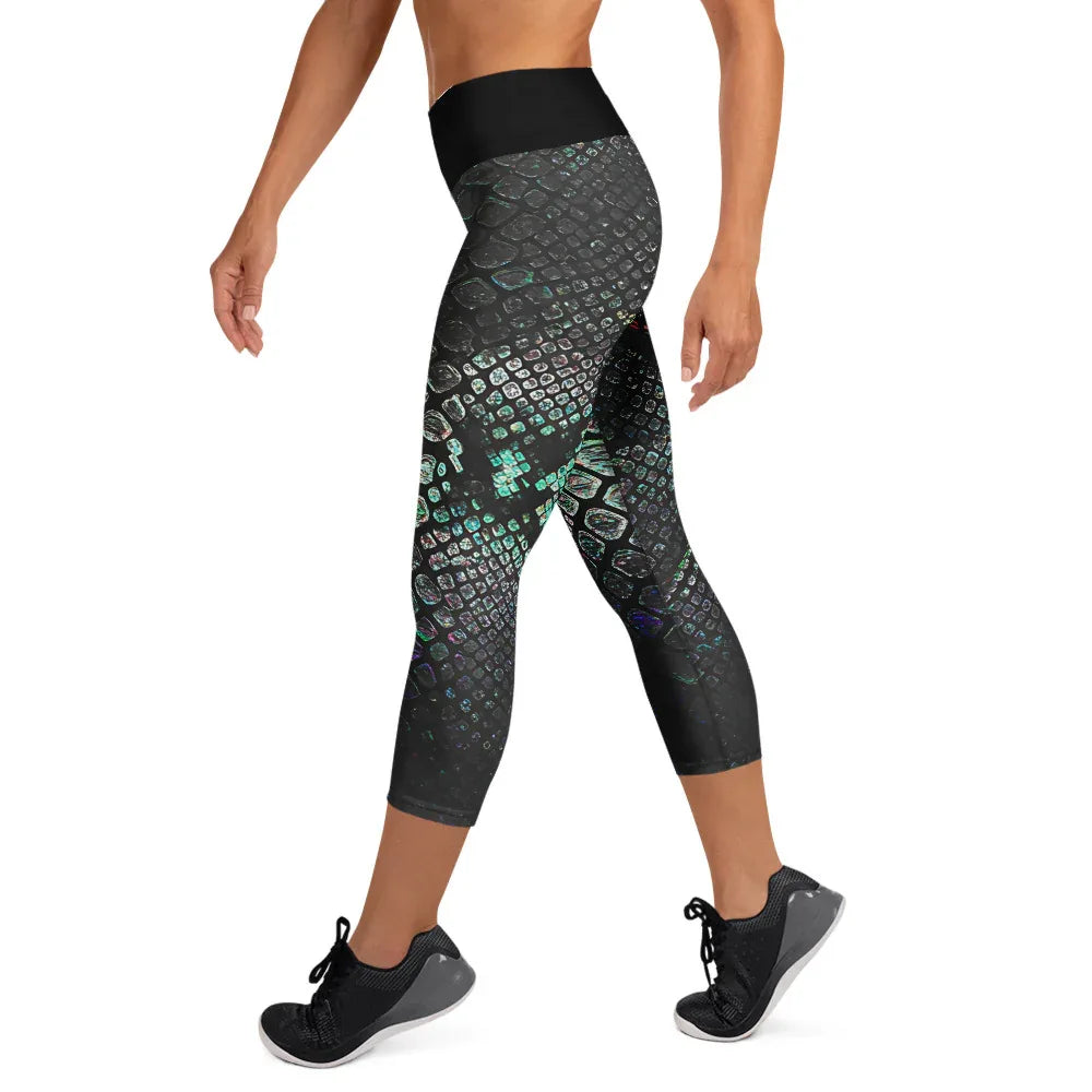 Yoga Capri Leggings Yoga Leggings AwRans Clothing all-over-print-yoga-capri-leggings-white-left-687b5e7769c56
