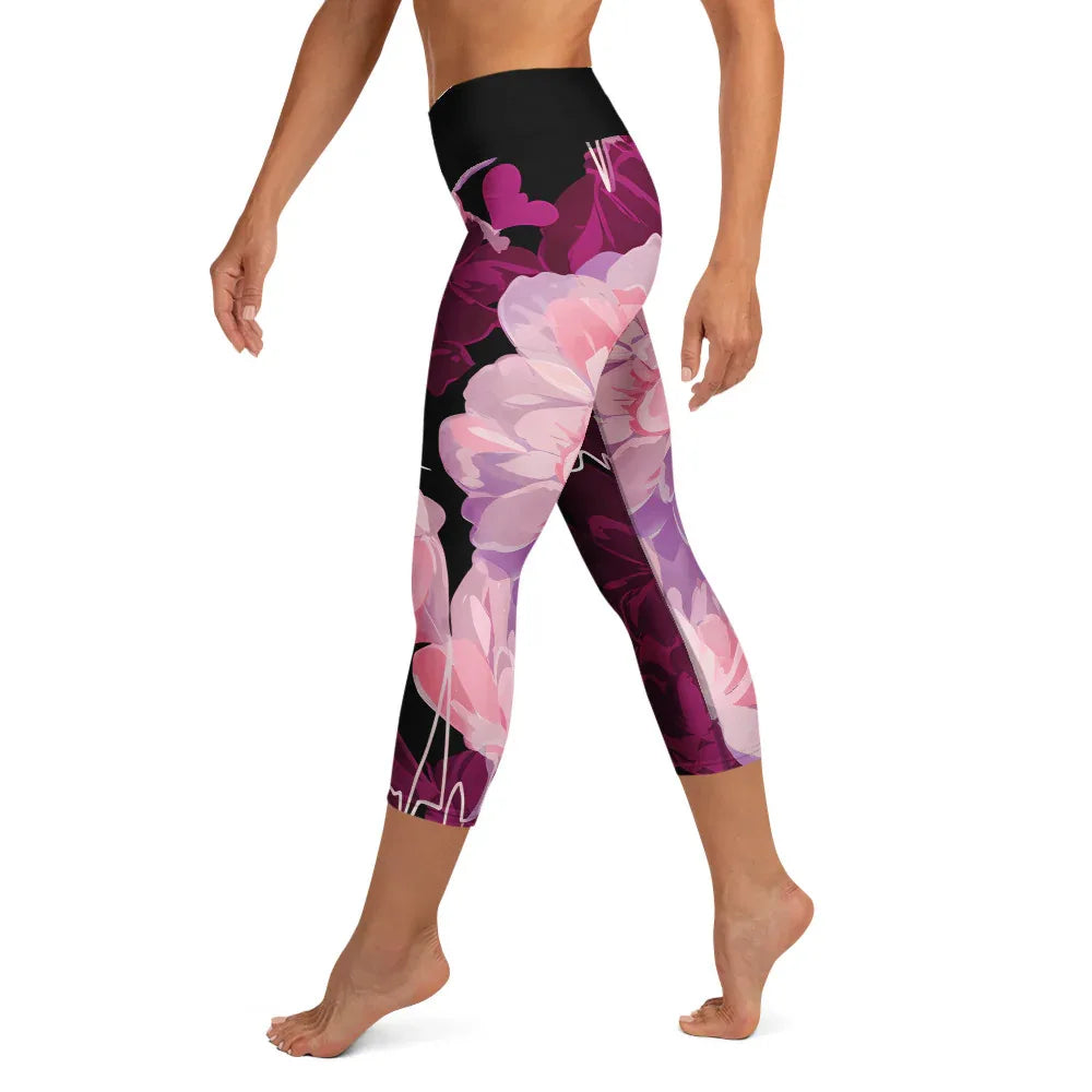 Yoga Capri Leggings Yoga Leggings AwRans Clothing all-over-print-yoga-capri-leggings-white-left-687b6031a7ba2