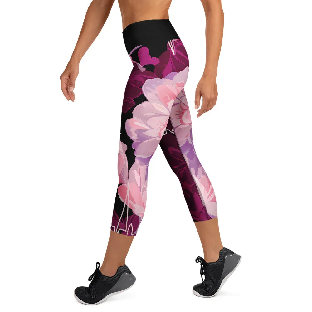 Yoga Capri Leggings Yoga Leggings AwRans Clothing all-over-print-yoga-capri-leggings-white-left-687b6031a7d00