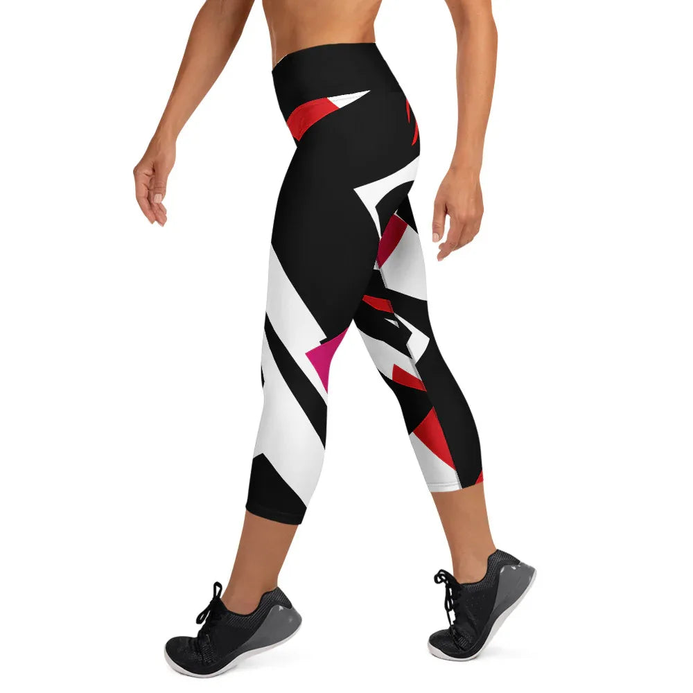 Yoga Capri Leggings Yoga Leggings AwRans Clothing all-over-print-yoga-capri-leggings-white-left-687b670f30bd1