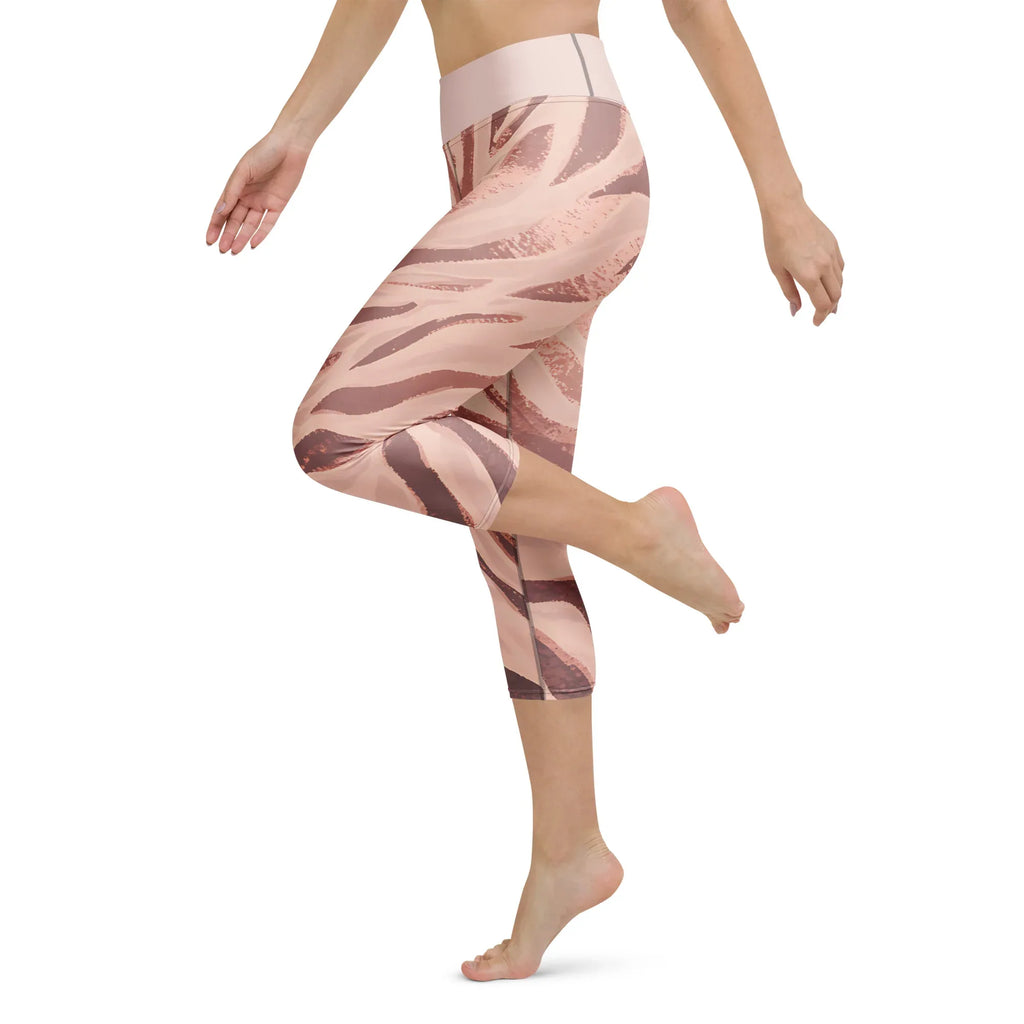 Yoga Capri Leggings Yoga Leggings AwRans Clothing all-over-print-yoga-capri-leggings-white-left-687da0d9af5bf