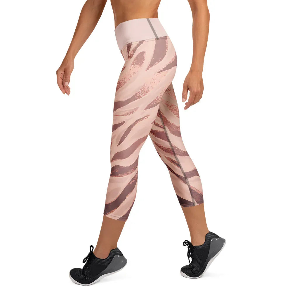 Yoga Capri Leggings Yoga Leggings AwRans Clothing all-over-print-yoga-capri-leggings-white-left-687da0d9af8a3