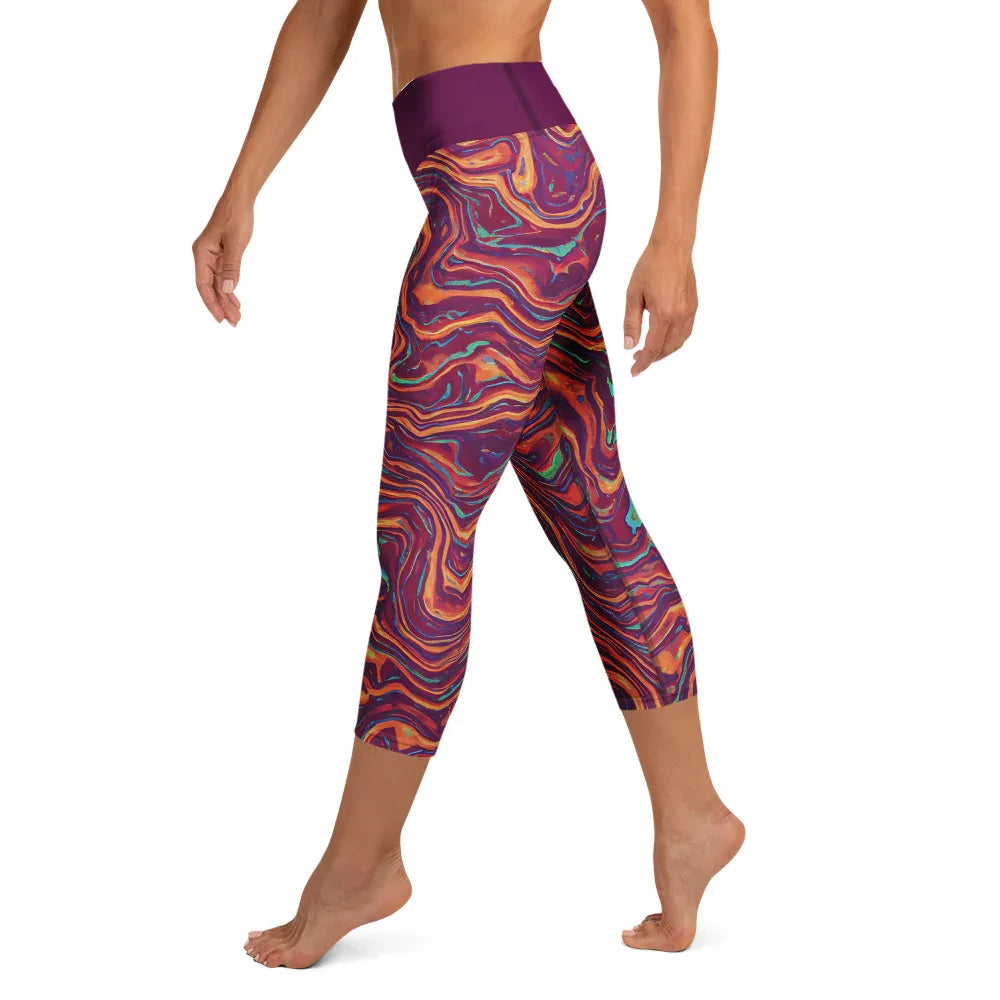 Yoga Capri Leggings Yoga Leggings AwRans Clothing all-over-print-yoga-capri-leggings-white-left-687db3b5d62aa