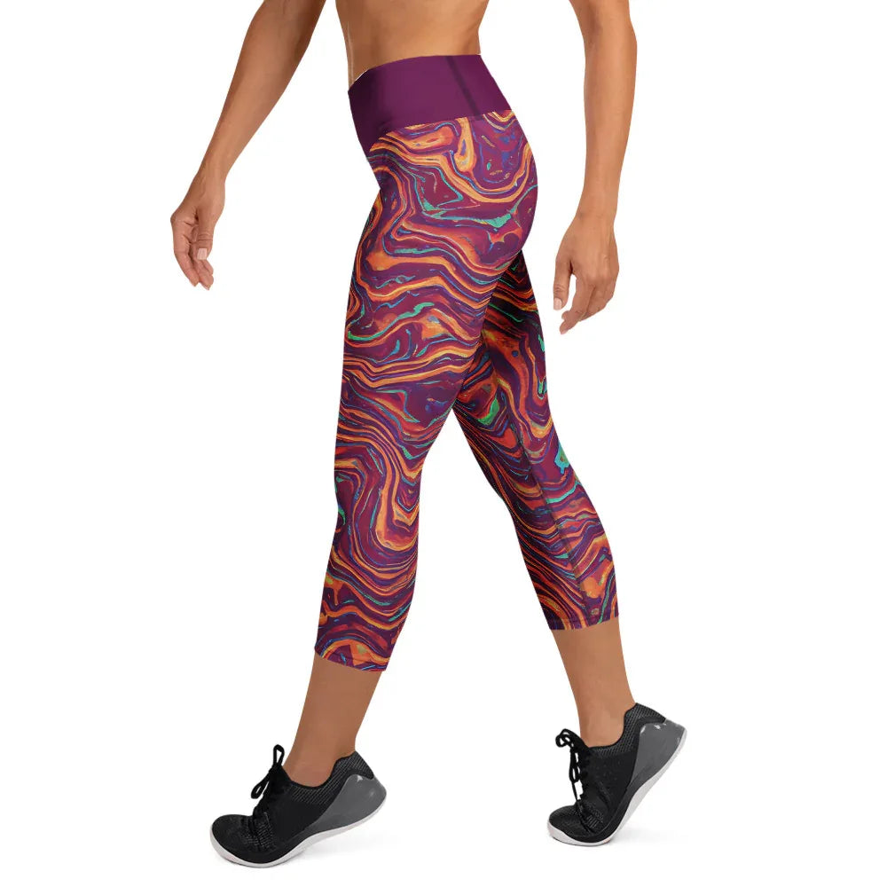 Yoga Capri Leggings Yoga Leggings AwRans Clothing all-over-print-yoga-capri-leggings-white-left-687db3b5d63f2