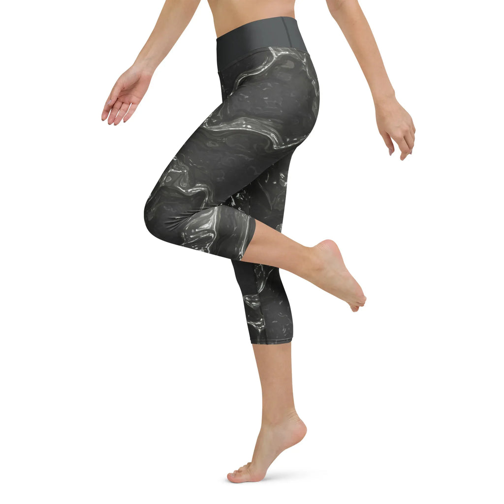 Yoga Capri Leggings Yoga Leggings AwRans Clothing all-over-print-yoga-capri-leggings-white-left-687db3e786f8a