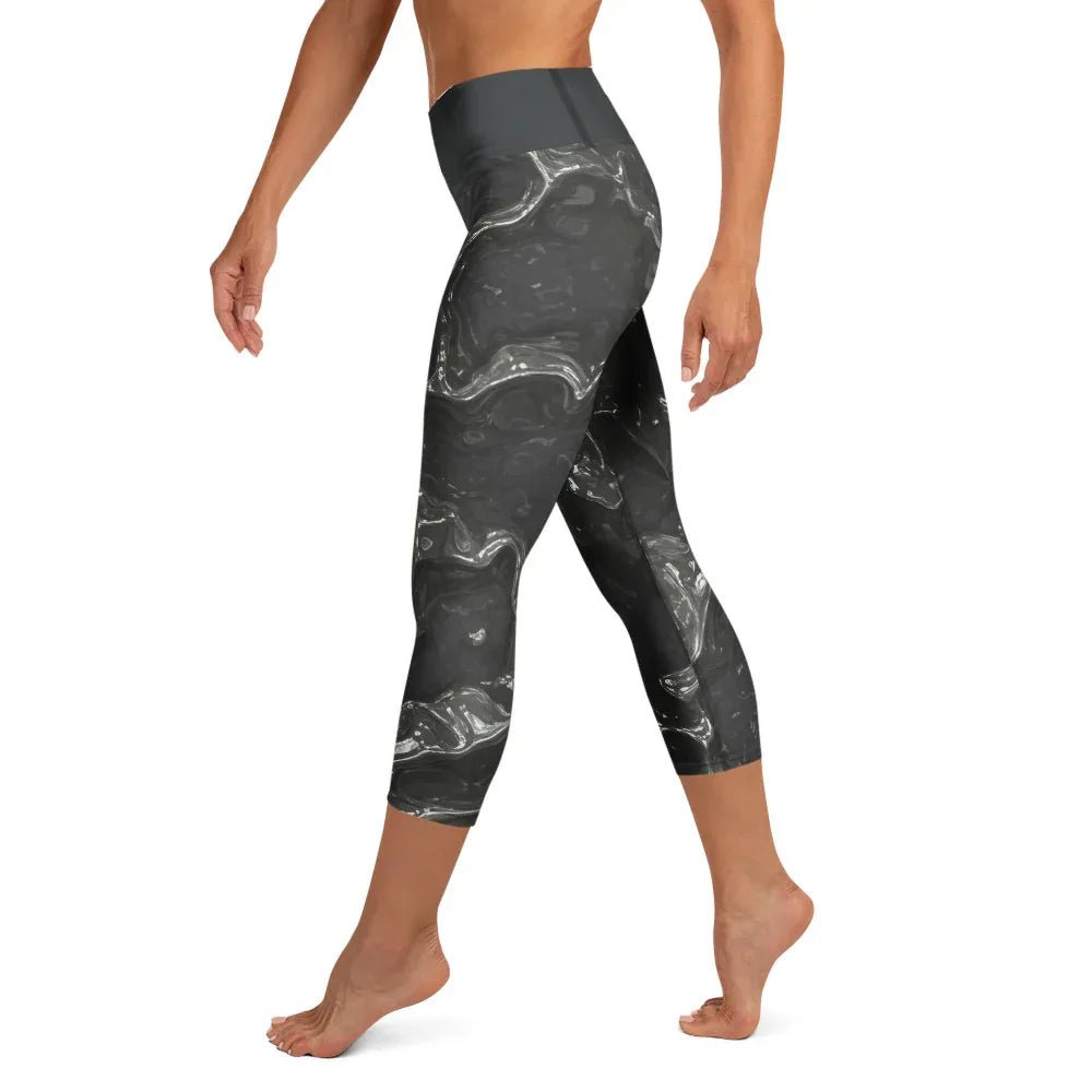 Yoga Capri Leggings Yoga Leggings AwRans Clothing all-over-print-yoga-capri-leggings-white-left-687db3e7870f3