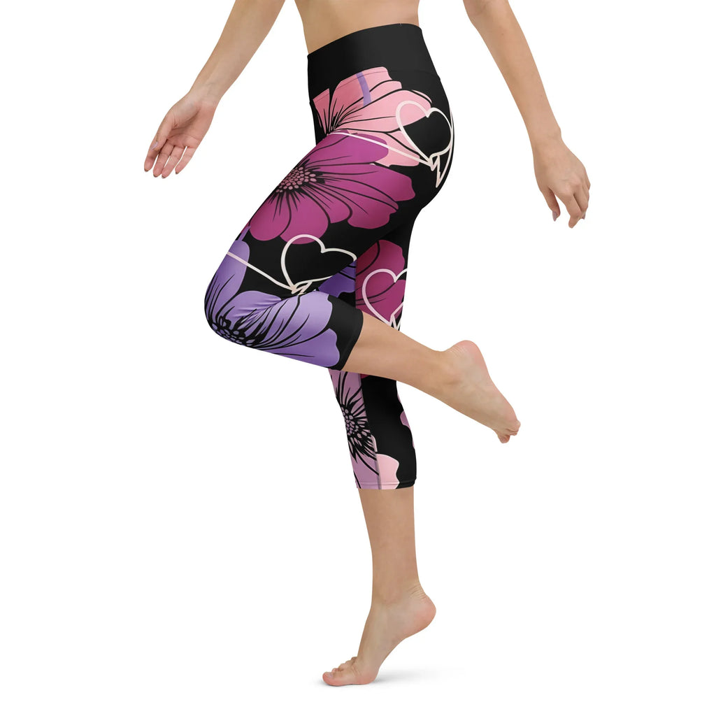 Yoga Capri Leggings Yoga Leggings AwRans Clothing all-over-print-yoga-capri-leggings-white-left-687db41dde31d