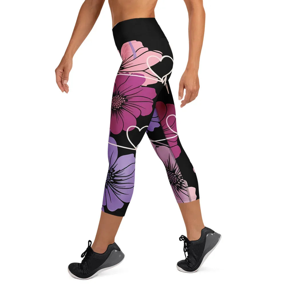 Yoga Capri Leggings Yoga Leggings AwRans Clothing all-over-print-yoga-capri-leggings-white-left-687db41dde839