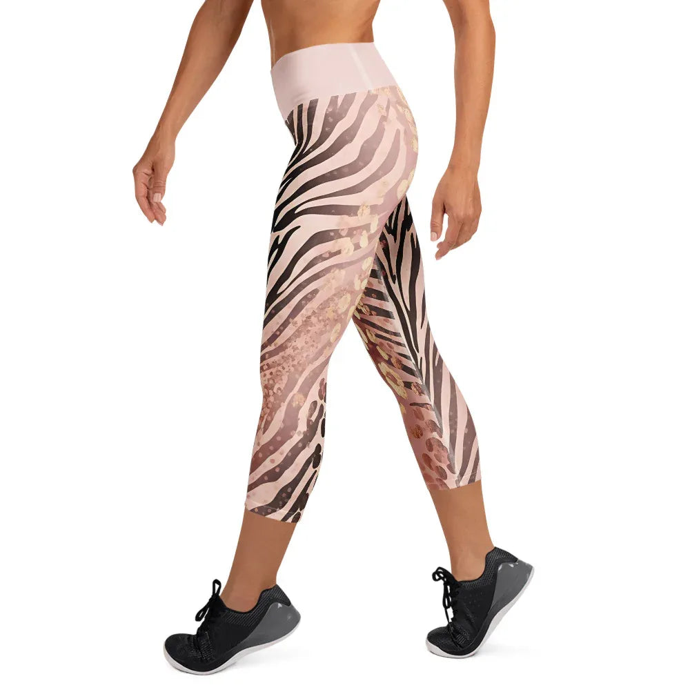 Yoga Capri Leggings Yoga Leggings AwRans Clothing all-over-print-yoga-capri-leggings-white-left-687db489bf1c1