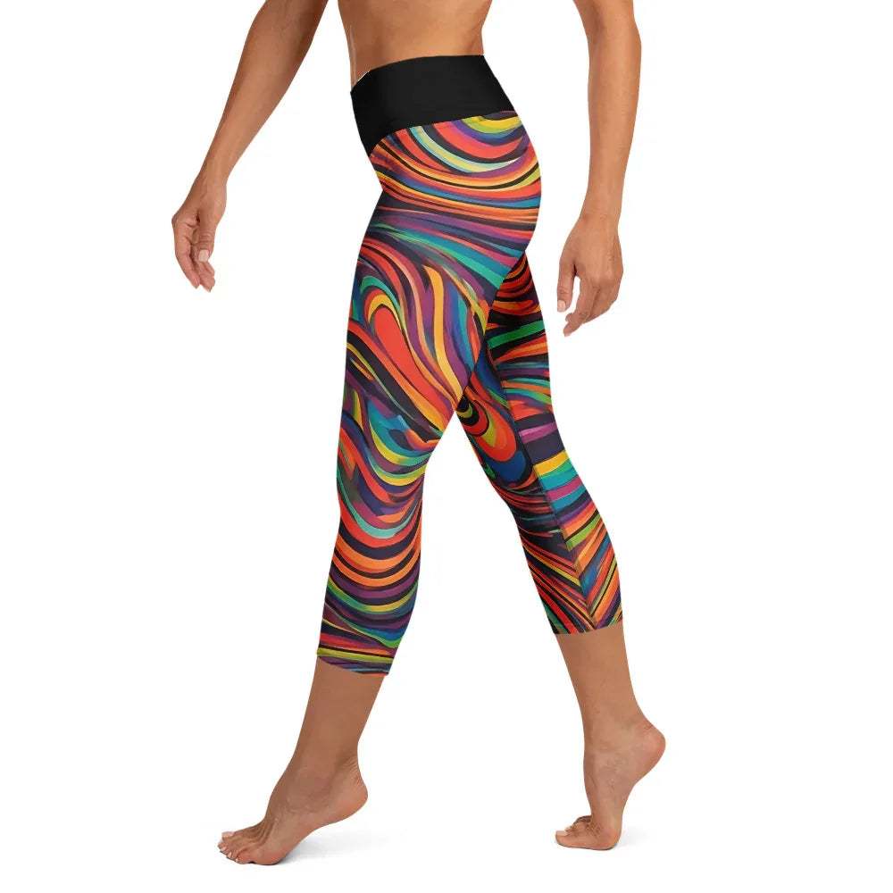 Yoga Capri Leggings Yoga Leggings AwRans Clothing all-over-print-yoga-capri-leggings-white-left-687db52c037cb