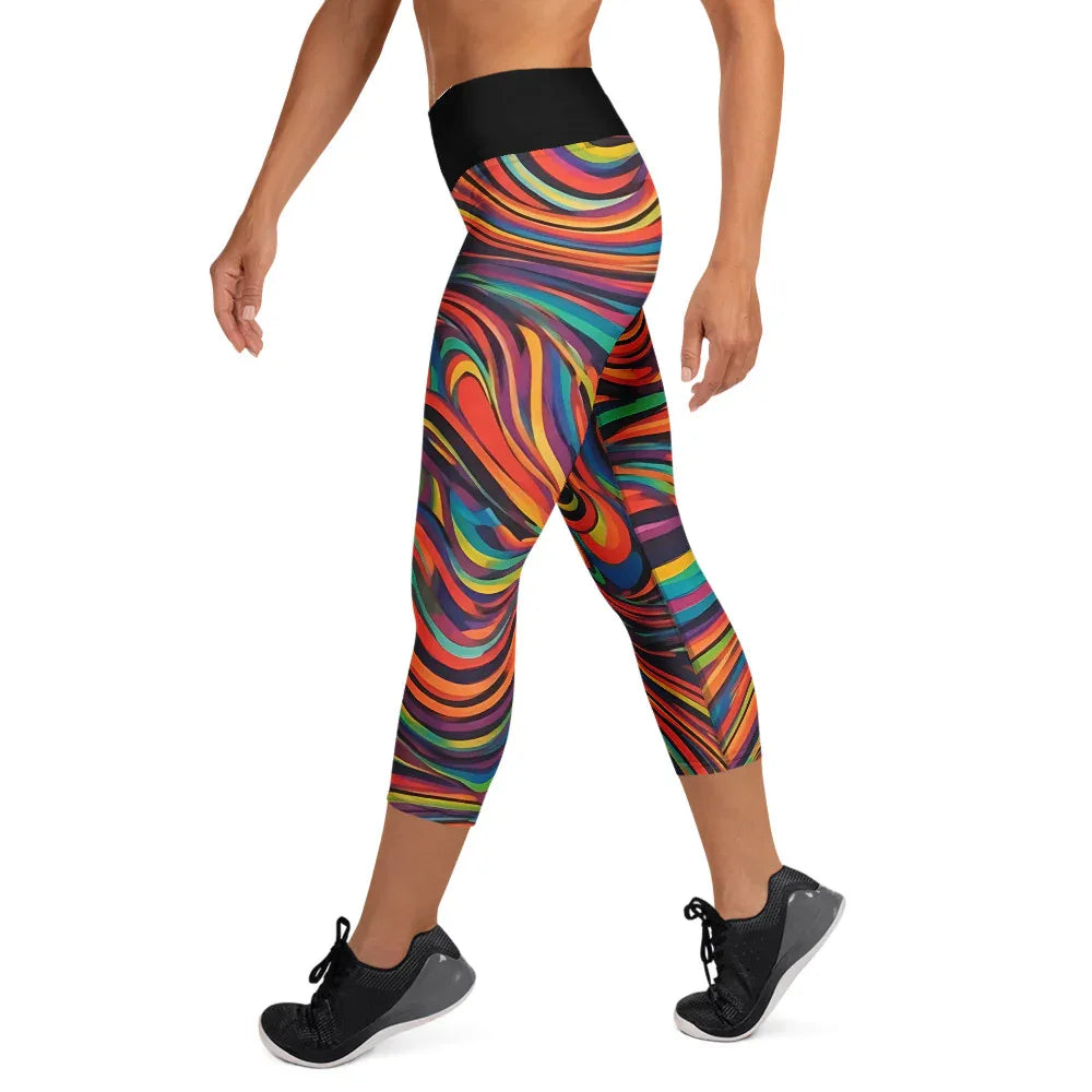 Yoga Capri Leggings Yoga Leggings AwRans Clothing all-over-print-yoga-capri-leggings-white-left-687db52c03921