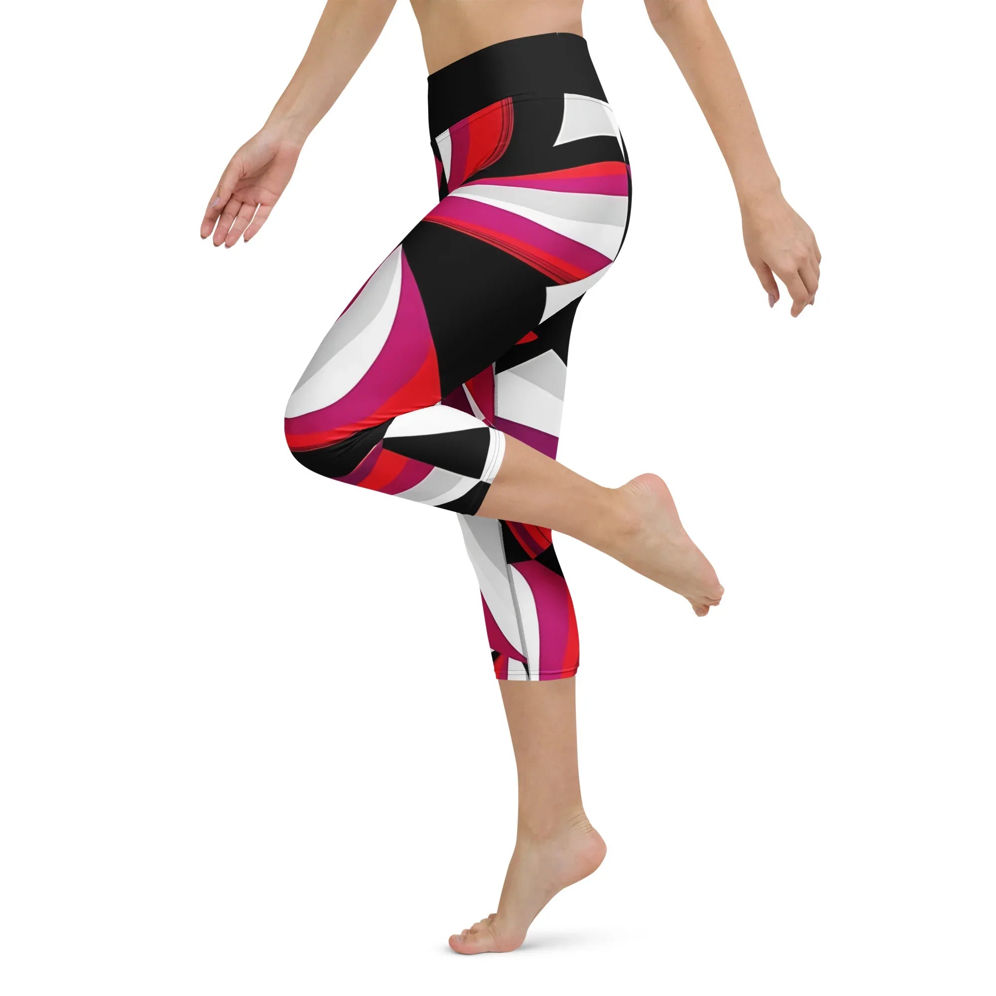 Yoga Capri Leggings Yoga Leggings AwRans Clothing all-over-print-yoga-capri-leggings-white-left-687db55f8b7bb