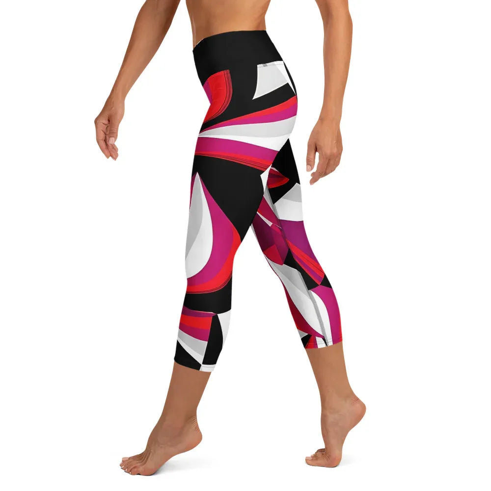 Yoga Capri Leggings Yoga Leggings AwRans Clothing all-over-print-yoga-capri-leggings-white-left-687db55f8ba3a
