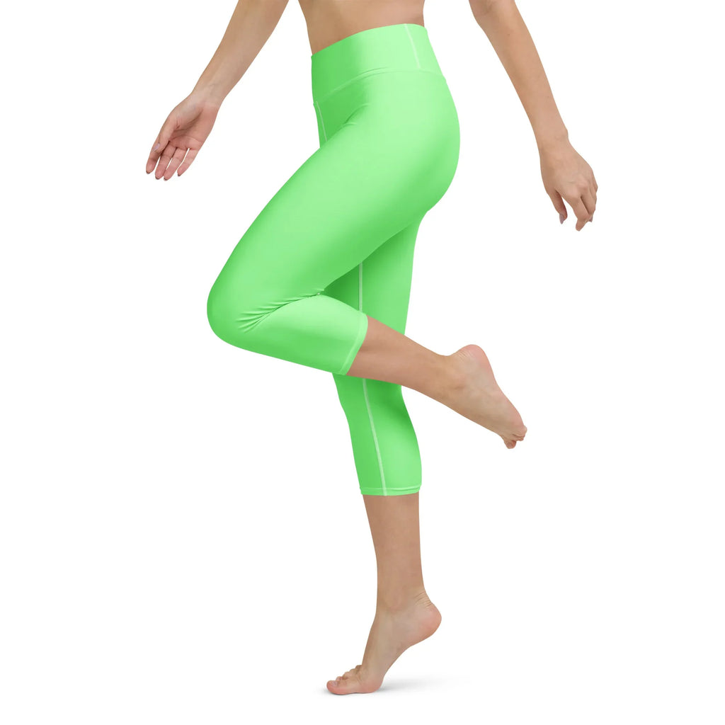 Yoga Capri Leggings Yoga Leggings AwRans Clothing all-over-print-yoga-capri-leggings-white-left-687db75c41afe