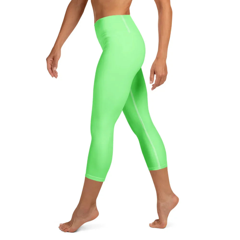 Yoga Capri Leggings Yoga Leggings AwRans Clothing all-over-print-yoga-capri-leggings-white-left-687db75c41c4a