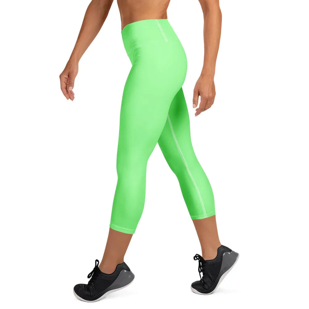 Yoga Capri Leggings Yoga Leggings AwRans Clothing all-over-print-yoga-capri-leggings-white-left-687db75c41d91