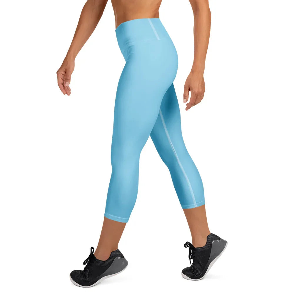 Yoga Capri Leggings Yoga Leggings AwRans Clothing all-over-print-yoga-capri-leggings-white-left-687db790cd249