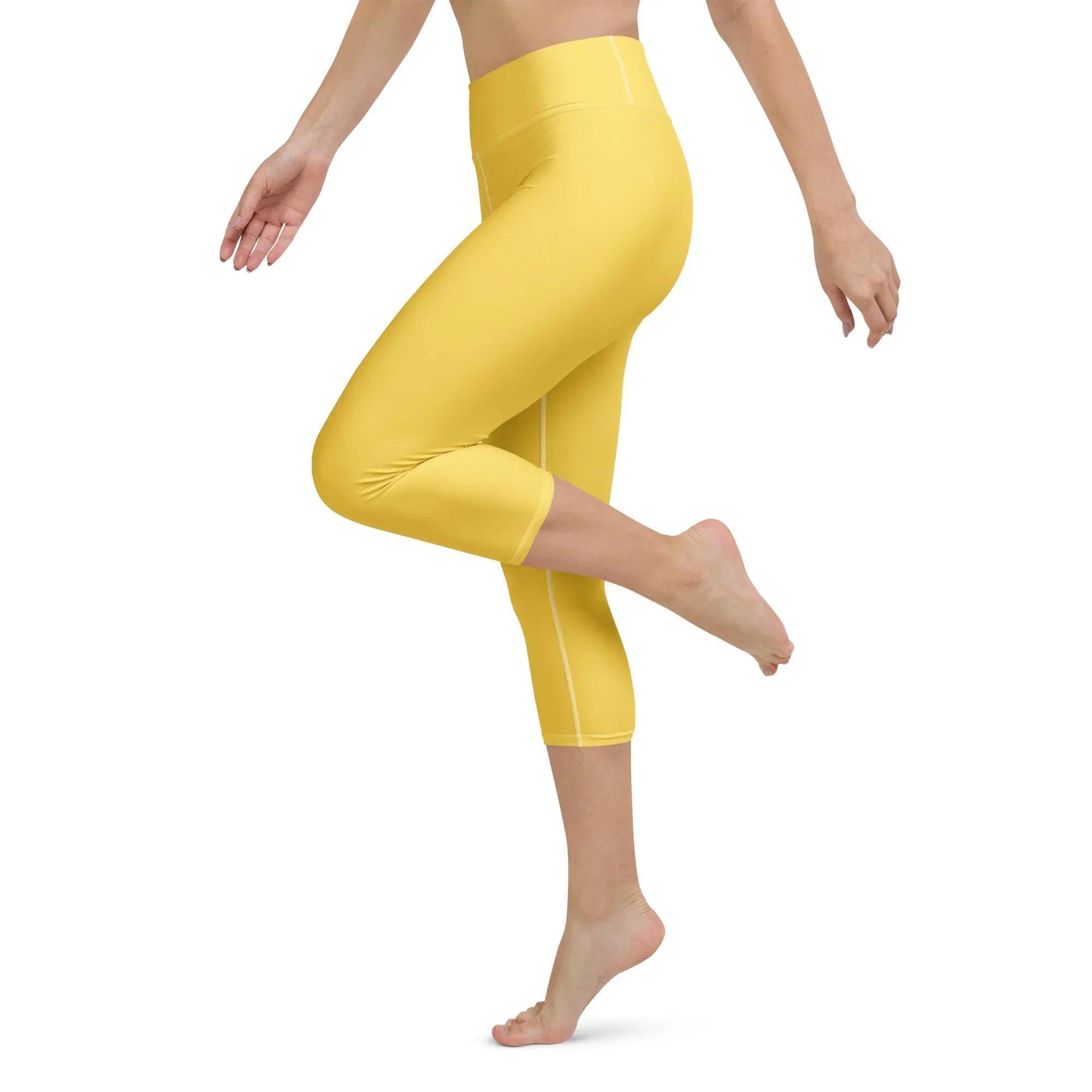 Yoga Capri Leggings Yoga Leggings AwRans Clothing all-over-print-yoga-capri-leggings-white-left-687db7fe49df9