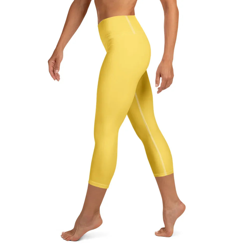 Yoga Capri Leggings Yoga Leggings AwRans Clothing all-over-print-yoga-capri-leggings-white-left-687db7fe49f45