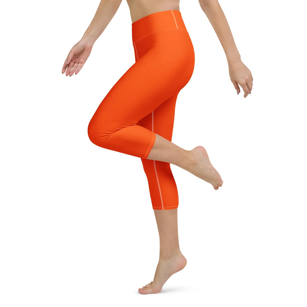 Yoga Capri Leggings Yoga Leggings AwRans Clothing all-over-print-yoga-capri-leggings-white-left-687db8347db97