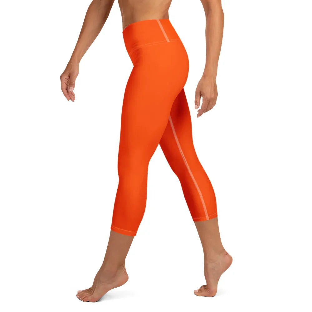 Yoga Capri Leggings Yoga Leggings AwRans Clothing all-over-print-yoga-capri-leggings-white-left-687db8347dcfd