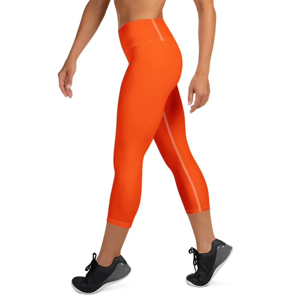 Yoga Capri Leggings Yoga Leggings AwRans Clothing all-over-print-yoga-capri-leggings-white-left-687db8347de5c