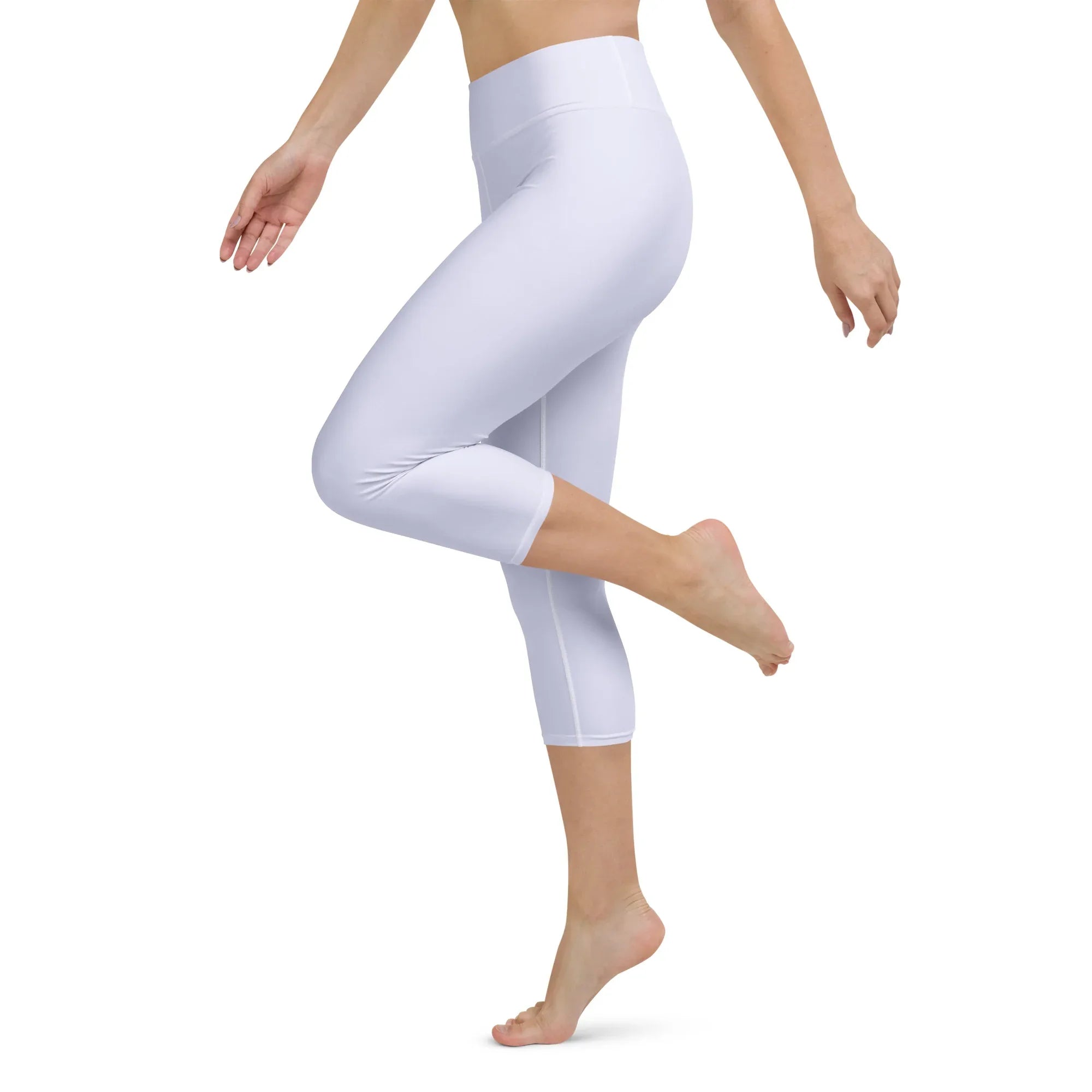 Yoga Capri Leggings Yoga Leggings AwRans Clothing all-over-print-yoga-capri-leggings-white-left-687db86b276b2