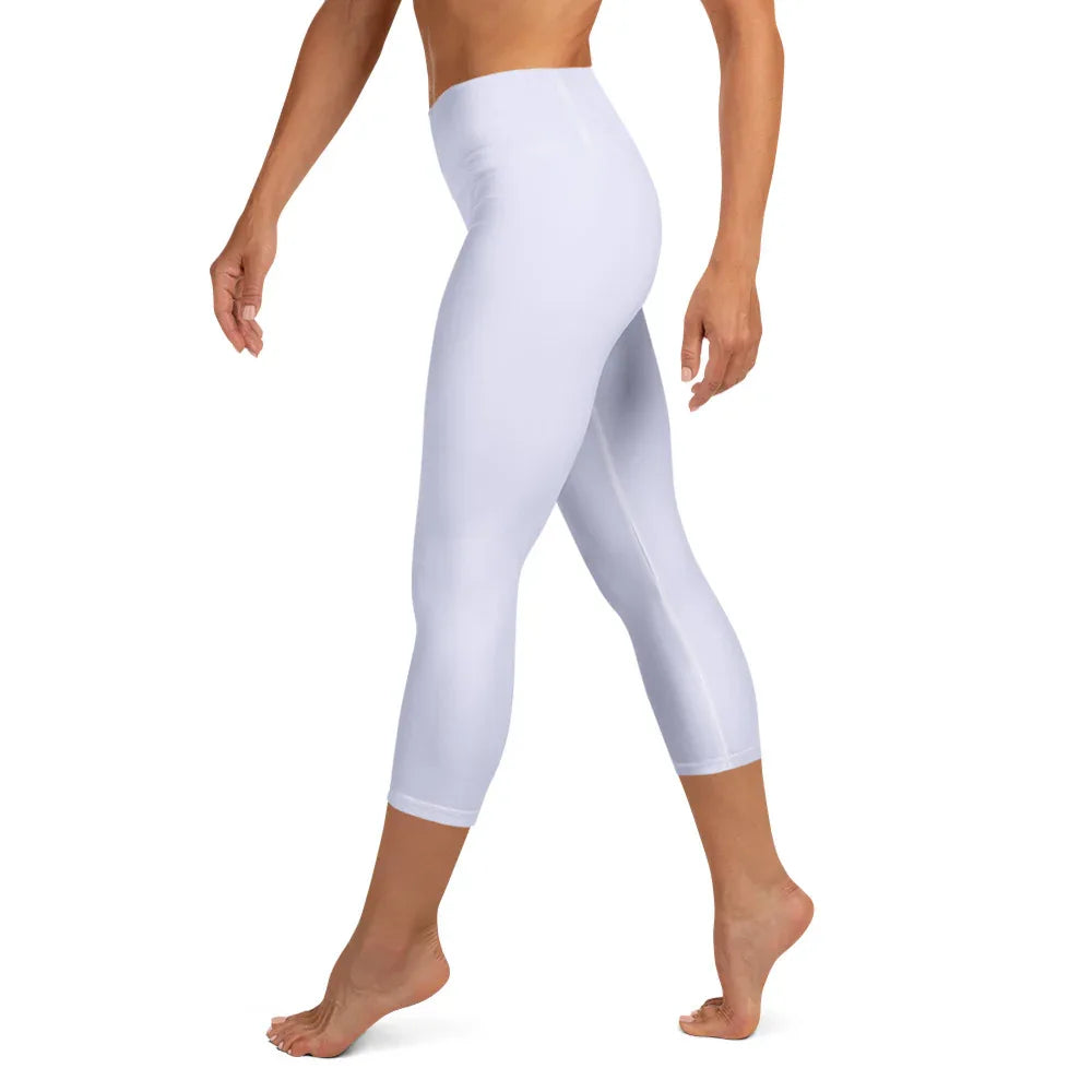 Yoga Capri Leggings Yoga Leggings AwRans Clothing all-over-print-yoga-capri-leggings-white-left-687db86b27825