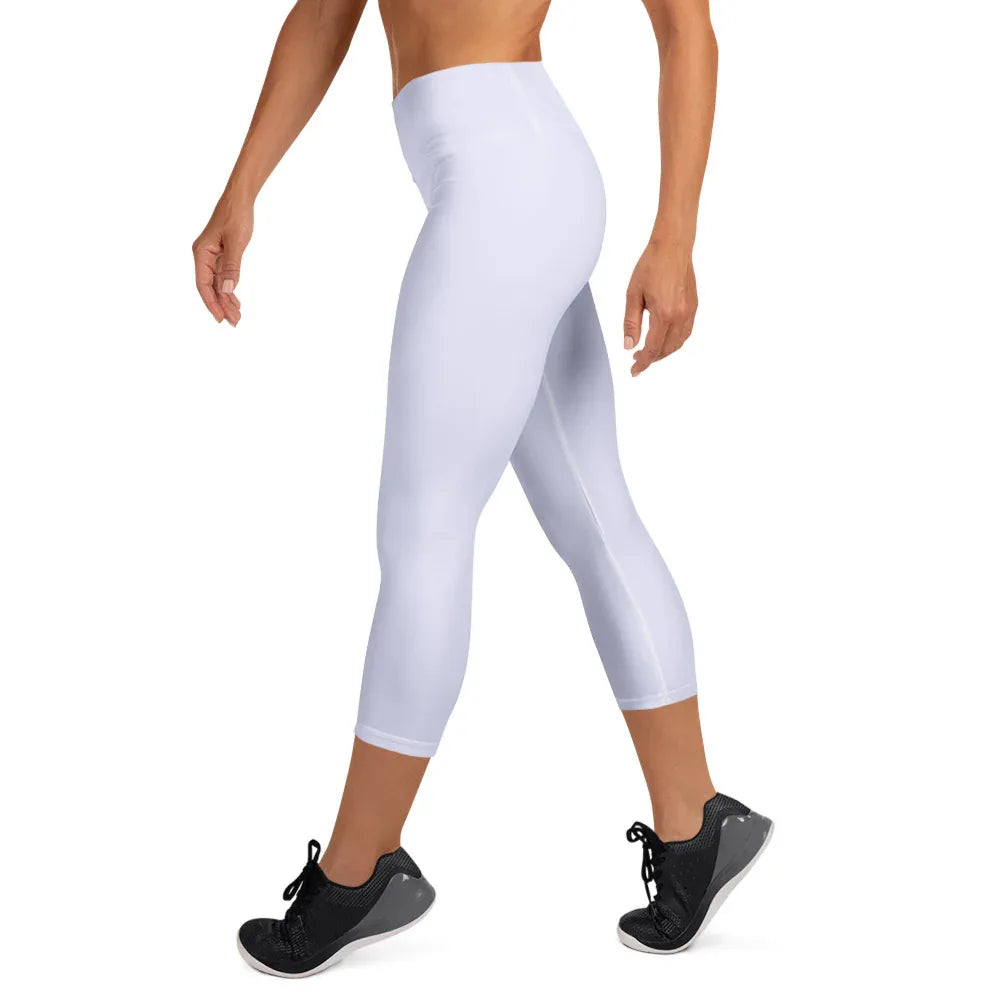Yoga Capri Leggings Yoga Leggings AwRans Clothing all-over-print-yoga-capri-leggings-white-left-687db86b27975