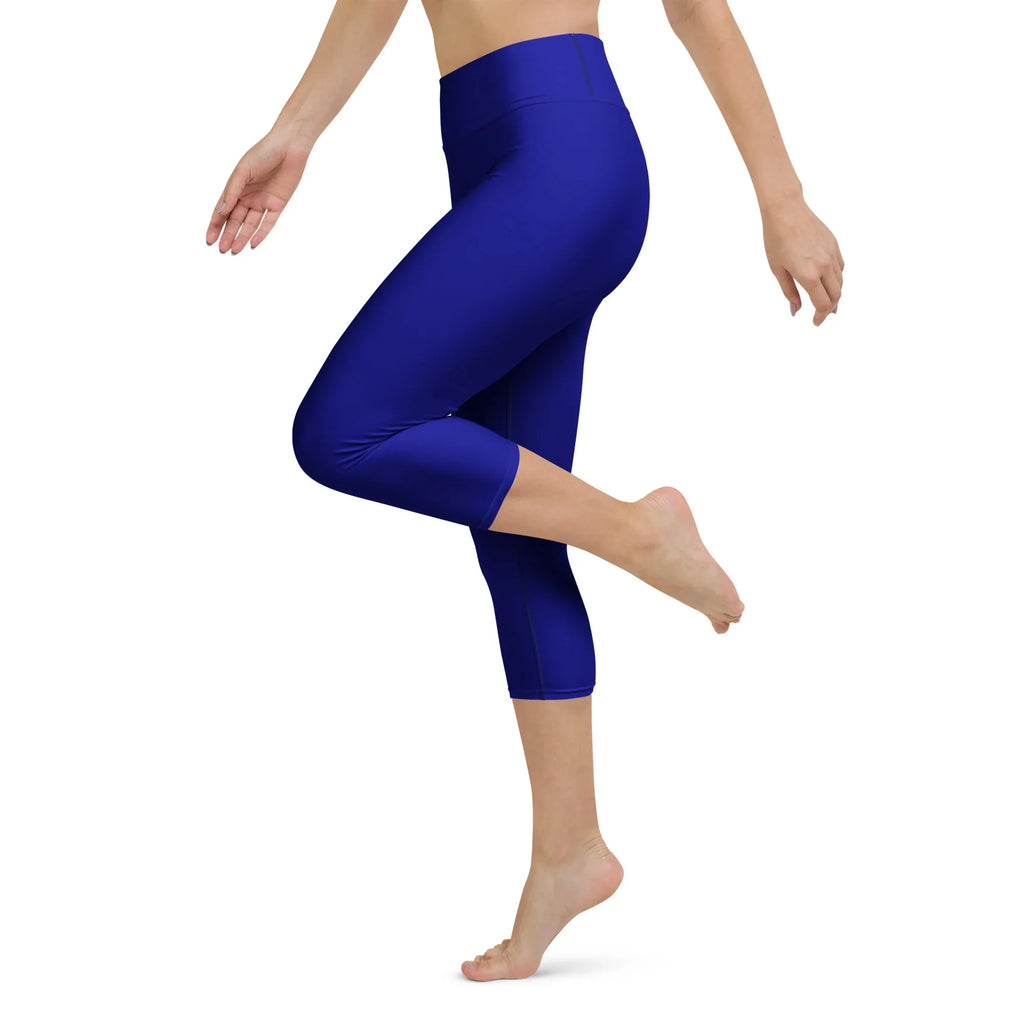 Yoga Capri Leggings Yoga Leggings AwRans Clothing all-over-print-yoga-capri-leggings-white-left-687db8a382163