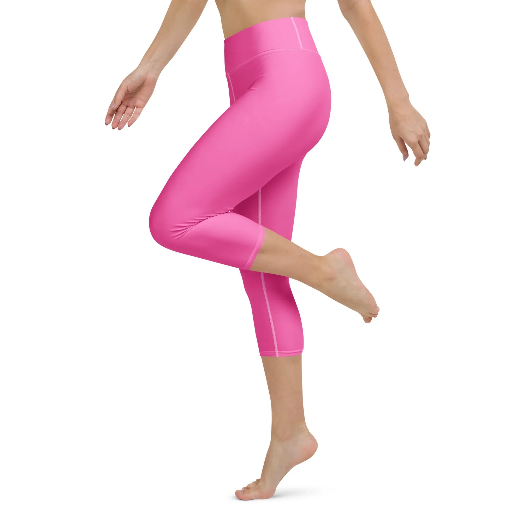 Yoga Capri Leggings Yoga Leggings AwRans Clothing all-over-print-yoga-capri-leggings-white-left-687db8d9ddf60