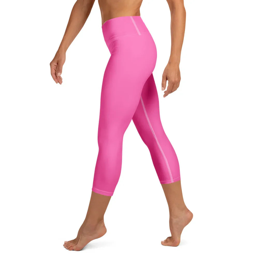 Yoga Capri Leggings Yoga Leggings AwRans Clothing all-over-print-yoga-capri-leggings-white-left-687db8d9de0b7