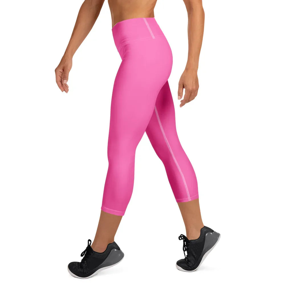 Yoga Capri Leggings Yoga Leggings AwRans Clothing all-over-print-yoga-capri-leggings-white-left-687db8d9de207
