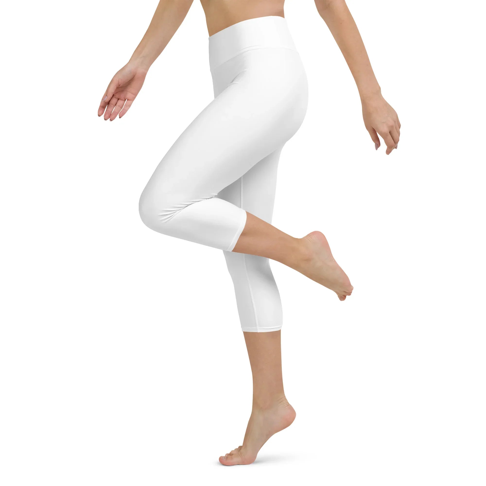 Yoga Capri Leggings Yoga Leggings AwRans Clothing all-over-print-yoga-capri-leggings-white-left-687db9117b853