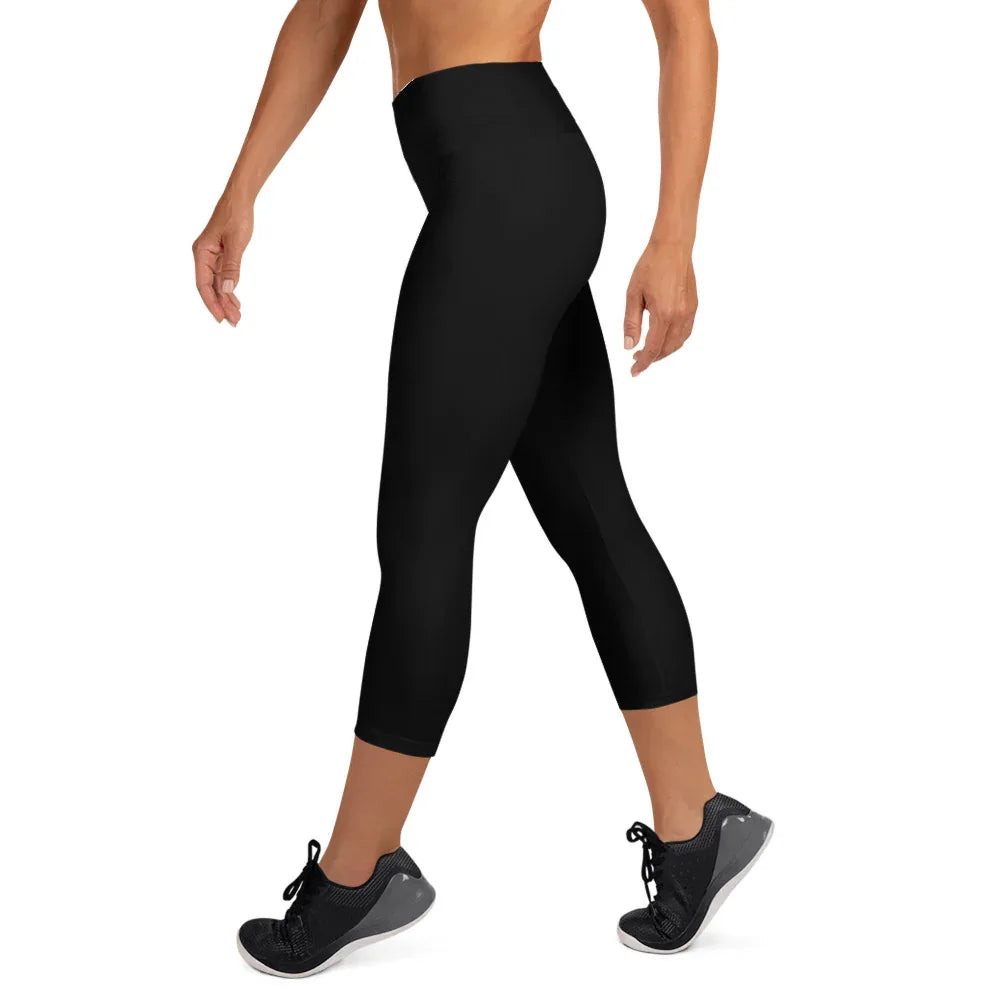 Yoga Capri Leggings Yoga Leggings AwRans Clothing all-over-print-yoga-capri-leggings-white-left-687db956946ec