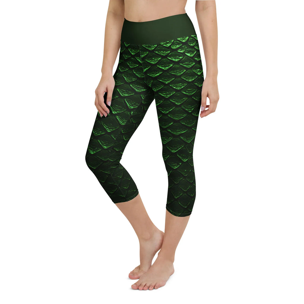 Yoga Capri Leggings Yoga Leggings AwRans Clothing all-over-print-yoga-capri-leggings-white-left-front-687b4d7aca955