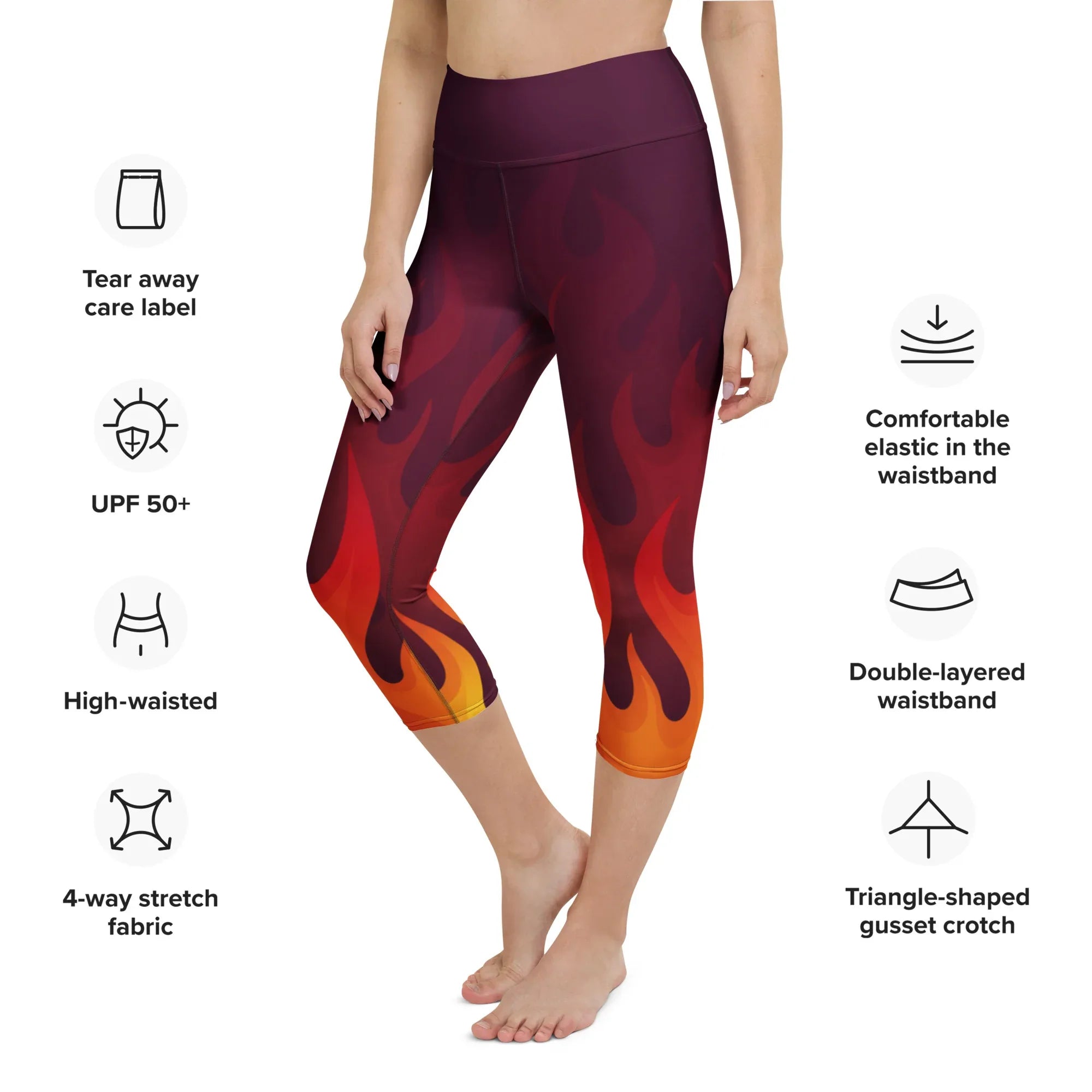 Yoga Capri Leggings Yoga Leggings AwRans Clothing all-over-print-yoga-capri-leggings-white-left-front-687b4dc473e3f