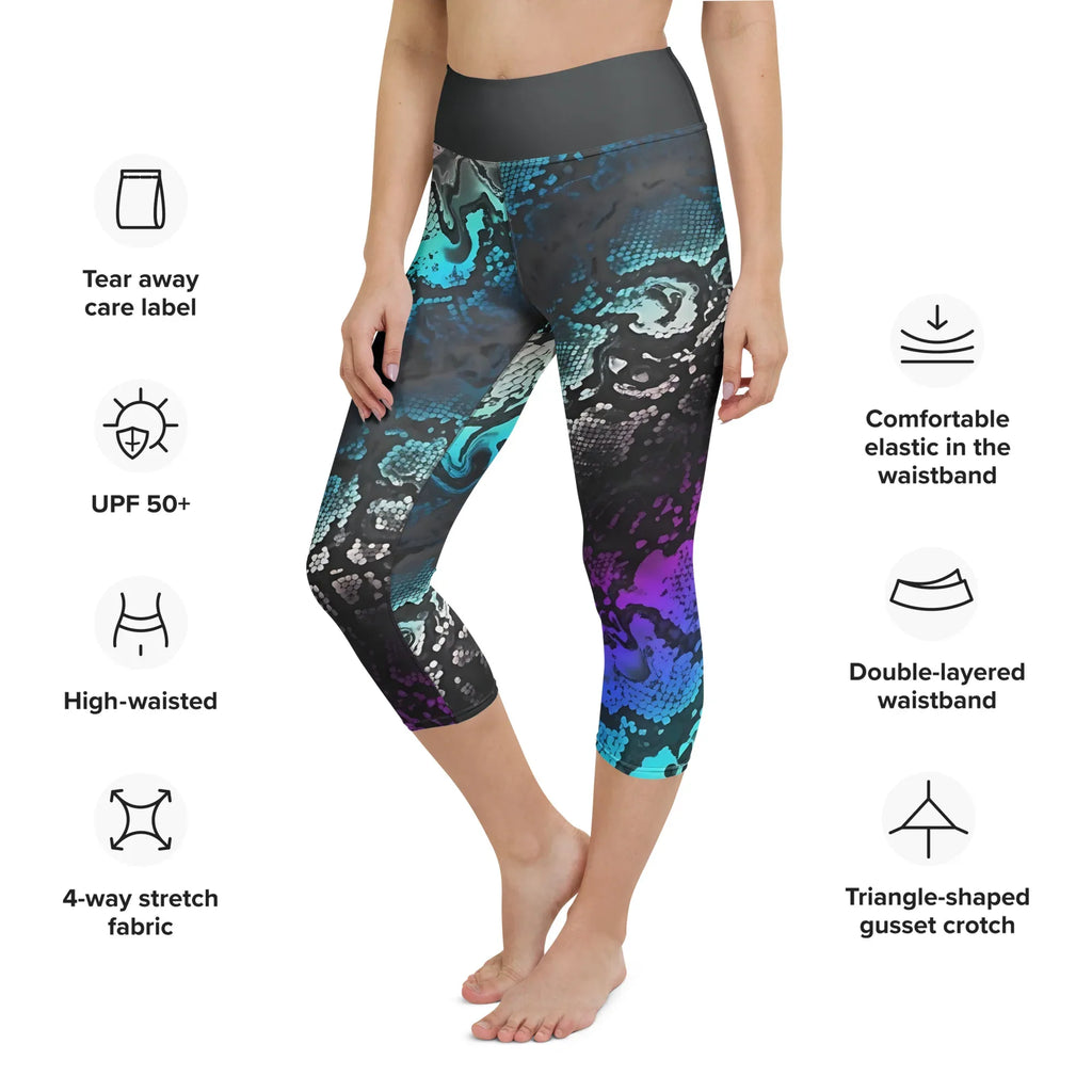 Yoga Capri Leggings Yoga Leggings AwRans Clothing all-over-print-yoga-capri-leggings-white-left-front-687b4f66ef211