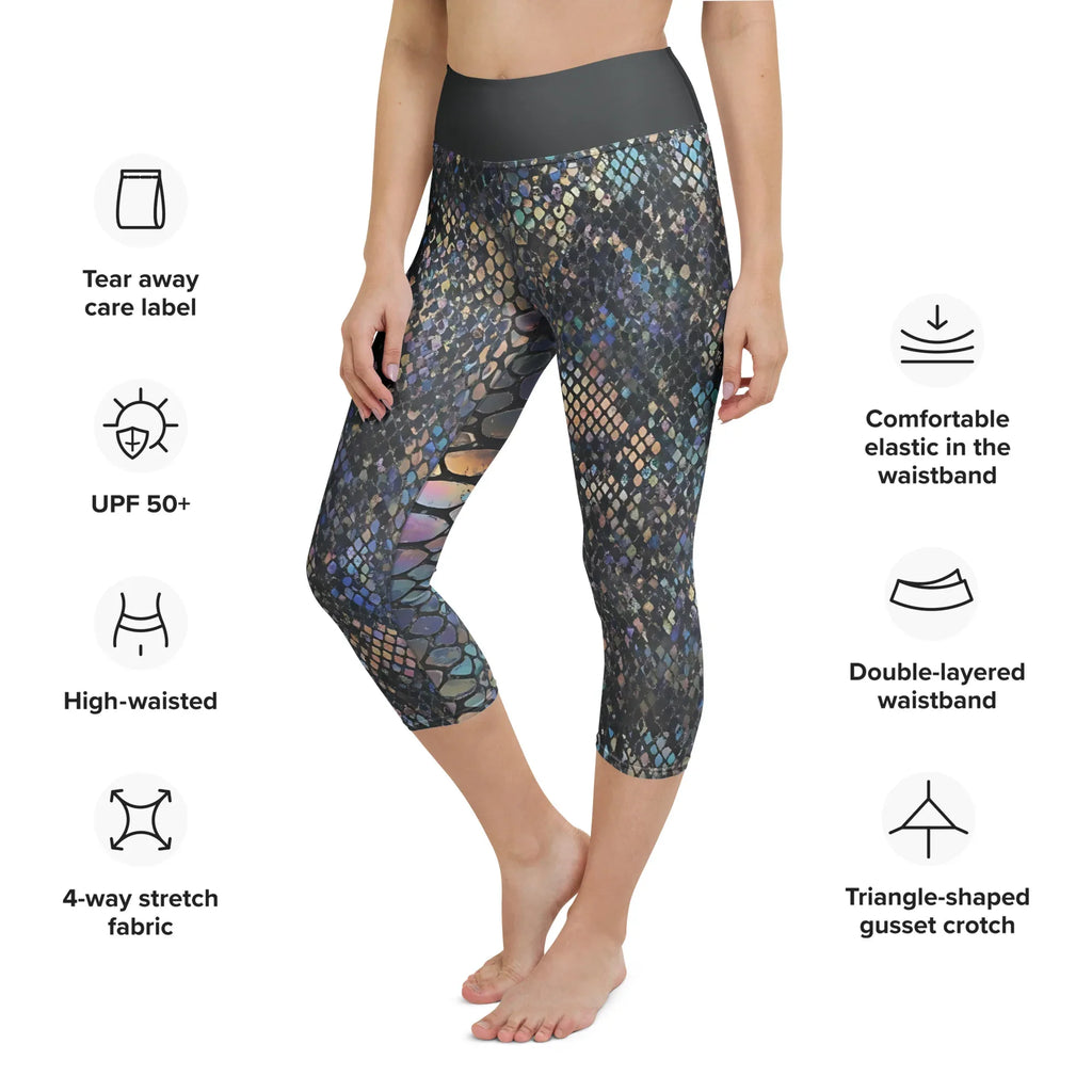 Yoga Capri Leggings Yoga Leggings AwRans Clothing all-over-print-yoga-capri-leggings-white-left-front-687b57d95042b