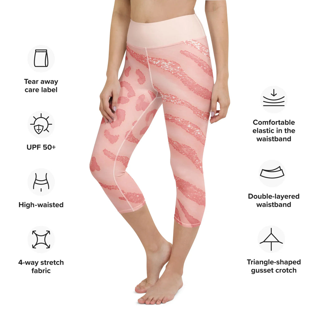 Yoga Capri Leggings Yoga Leggings AwRans Clothing all-over-print-yoga-capri-leggings-white-left-front-687b594f77a5c