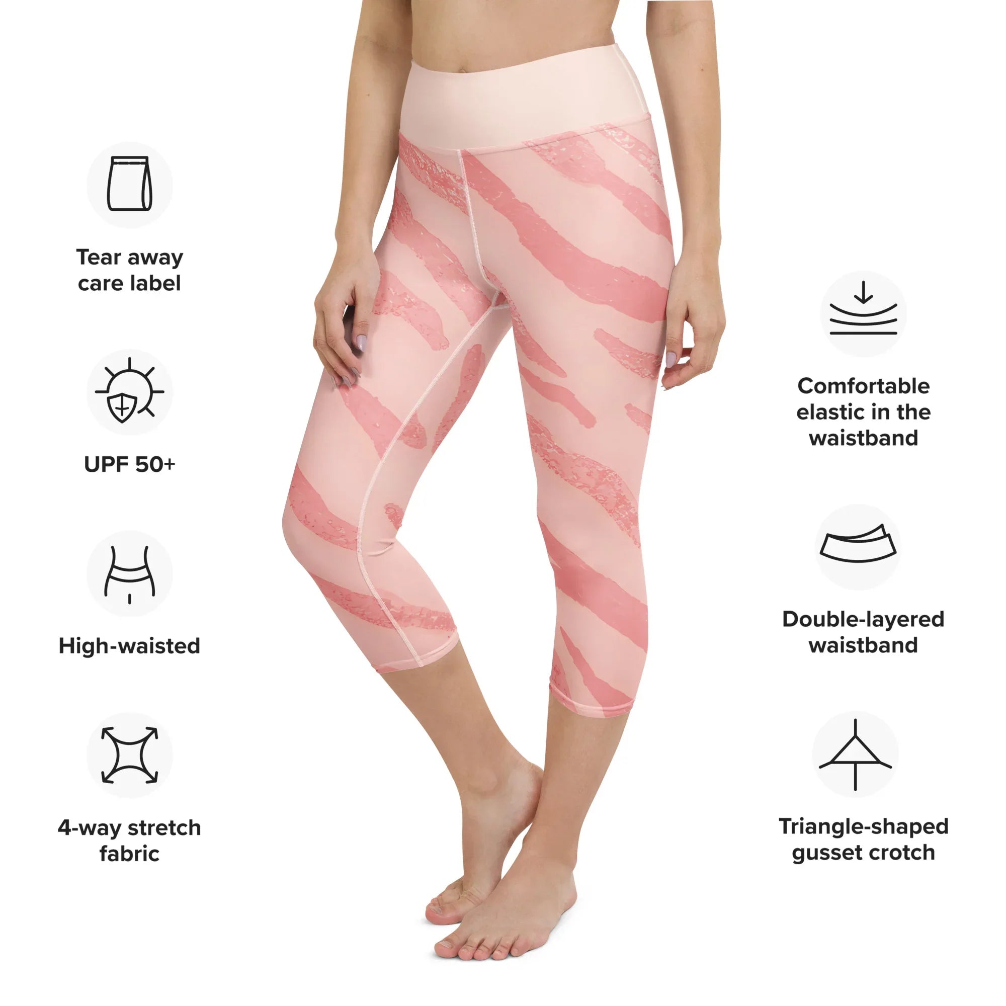 Yoga Capri Leggings Yoga Leggings AwRans Clothing all-over-print-yoga-capri-leggings-white-left-front-687b5a651ca2a