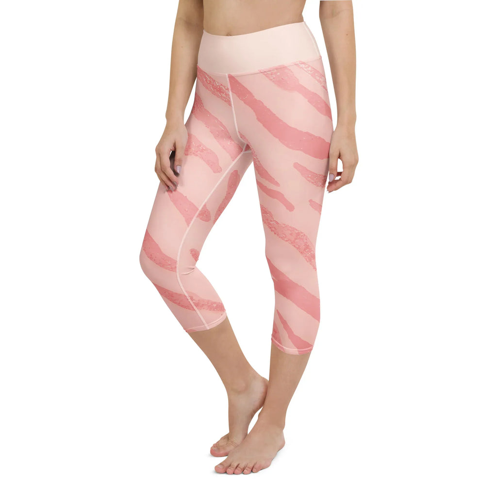 Yoga Capri Leggings Yoga Leggings AwRans Clothing all-over-print-yoga-capri-leggings-white-left-front-687b5a651ce02