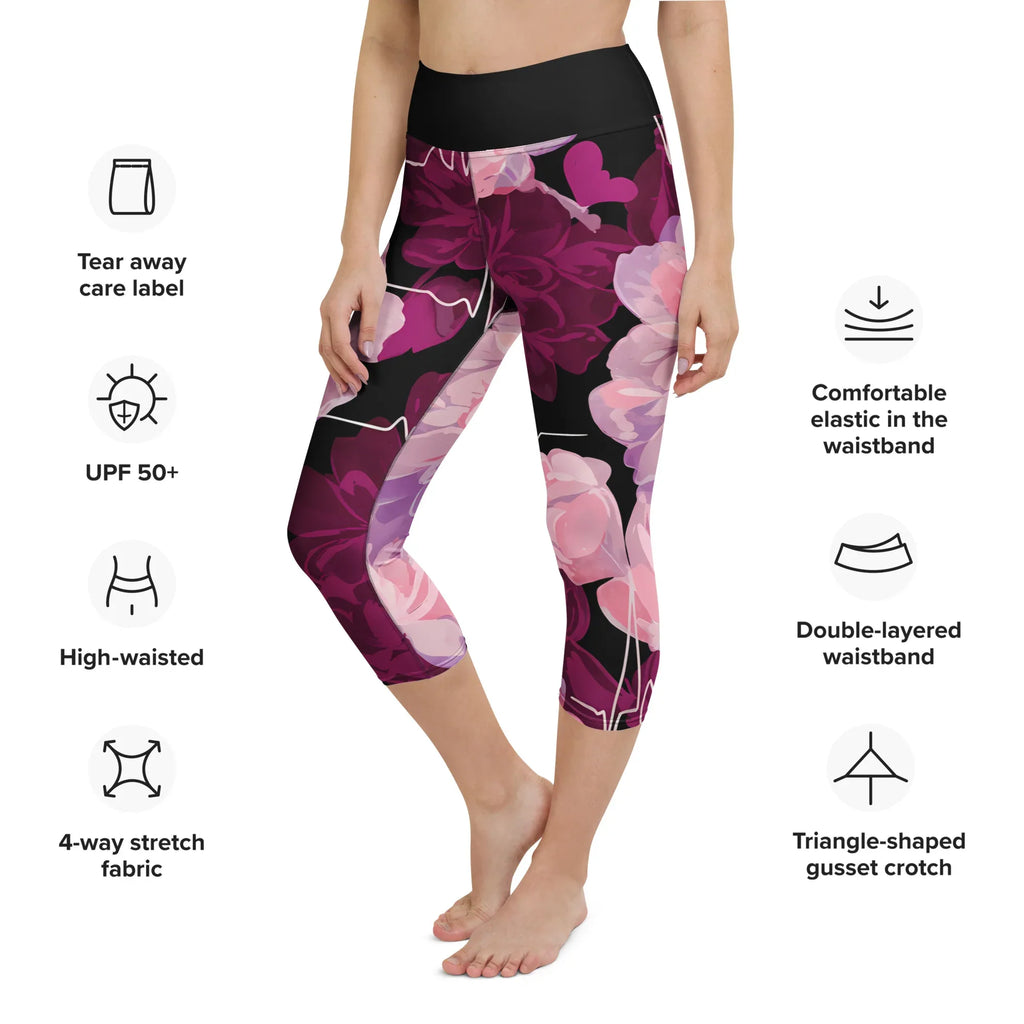 Yoga Capri Leggings Yoga Leggings AwRans Clothing all-over-print-yoga-capri-leggings-white-left-front-687b6031a7755