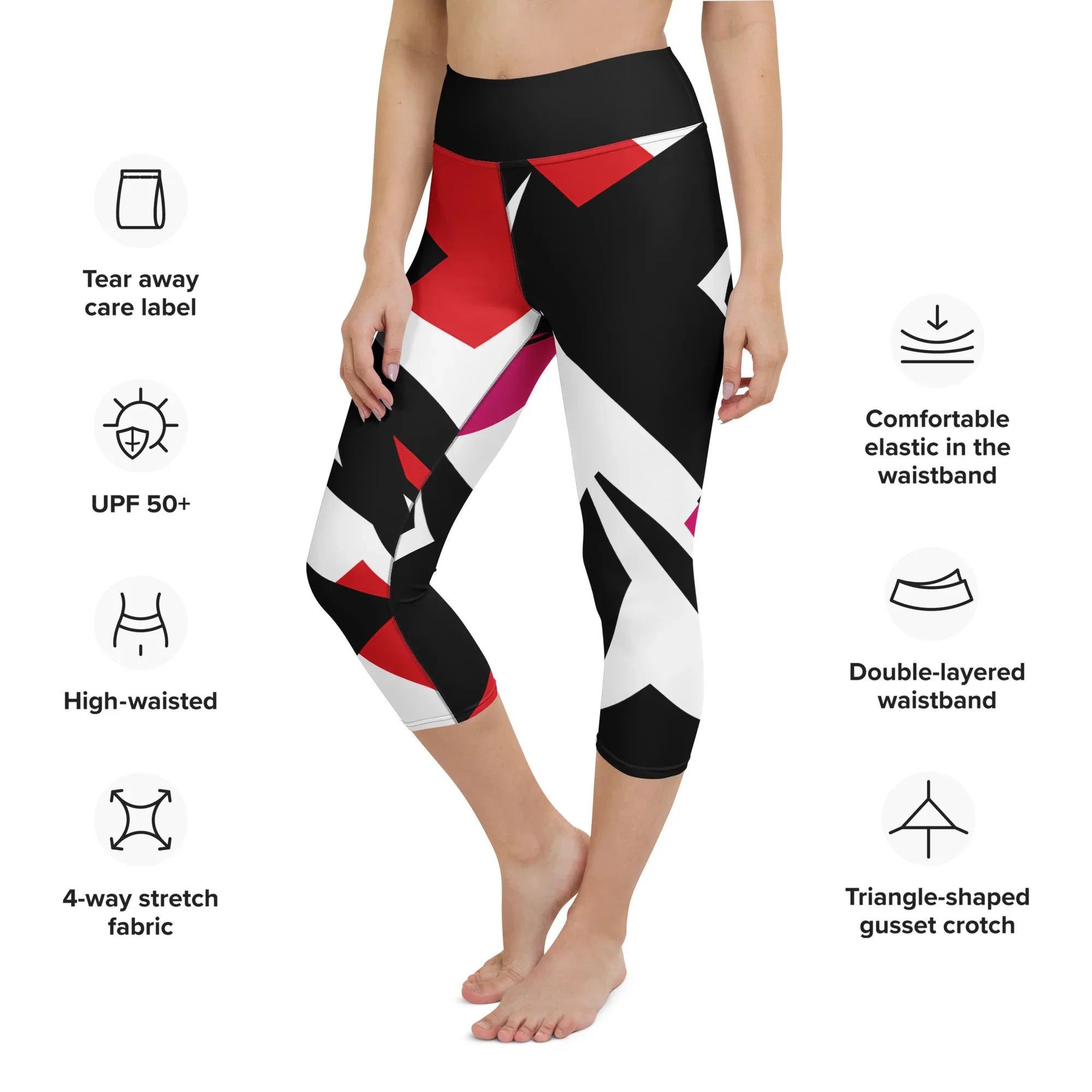 Yoga Capri Leggings Yoga Leggings AwRans Clothing all-over-print-yoga-capri-leggings-white-left-front-687b670f301d8